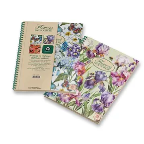Pigna Nature Flowers Ringblock A4, kariert, 135 Blatt, Motivmix